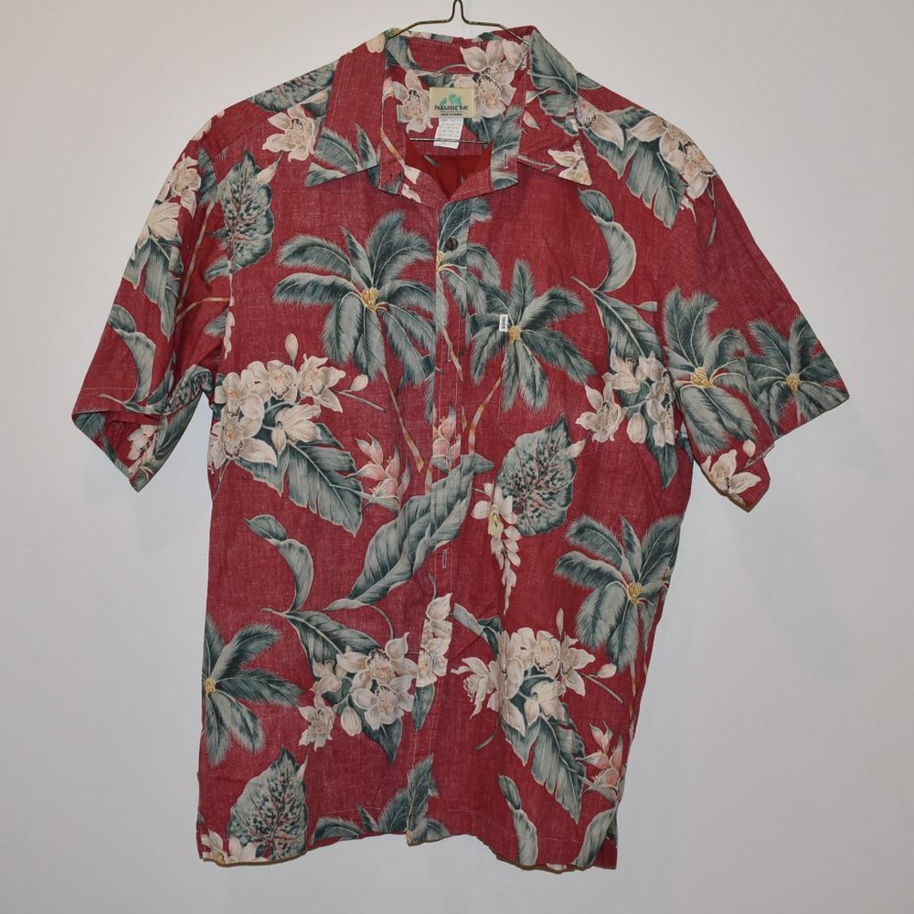 Paradise Bay Made in Hawaii Reverse Floral Aloha Shirt Size XLarge